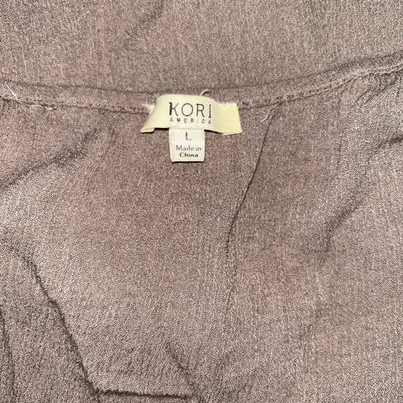 Kori America Neutral Off the Shoulder Tassel Tunic Bohemian Dress Size Large - Picture 3 of 3